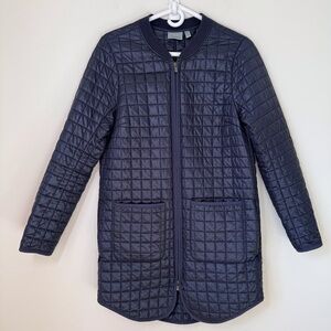 Athleta Grandview PrimaLoft Quilted Shell Jacket Long Line Lightweight Navy S